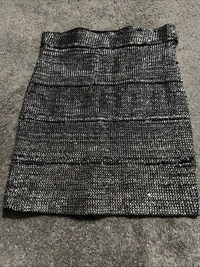 Charlotte Russe Silver Metallic bodycon pencil skirt